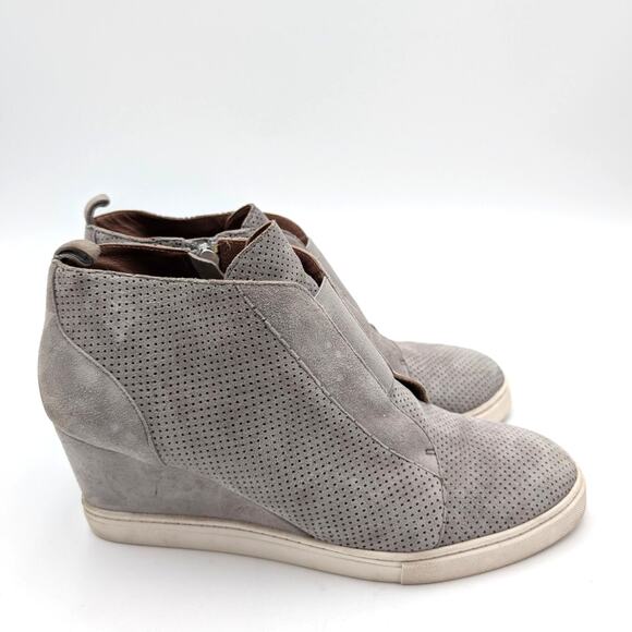 Linea Paolo Anna Designer Wedge Sneaker Bootie Women's Rock Suede Size US9M - Picture 3 of 13